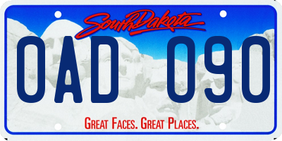 SD license plate 0ADO90