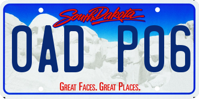 SD license plate 0ADP06