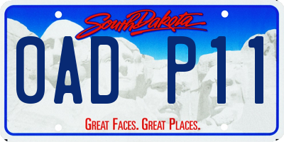 SD license plate 0ADP11