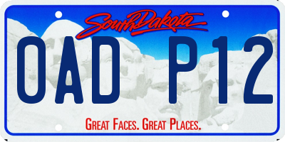 SD license plate 0ADP12