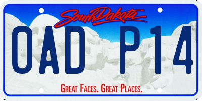 SD license plate 0ADP14