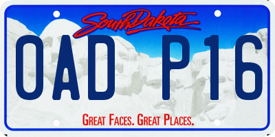 SD license plate 0ADP16