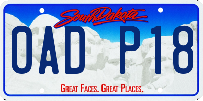 SD license plate 0ADP18