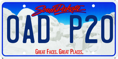 SD license plate 0ADP20