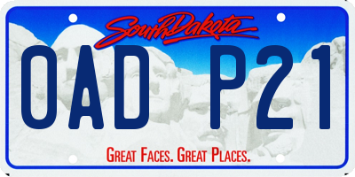 SD license plate 0ADP21