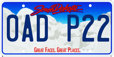 SD license plate 0ADP22