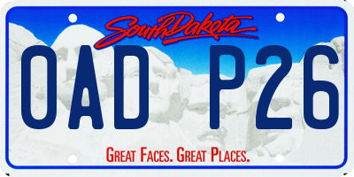 SD license plate 0ADP26