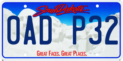 SD license plate 0ADP32