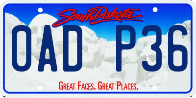 SD license plate 0ADP36