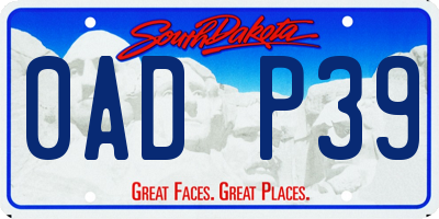 SD license plate 0ADP39