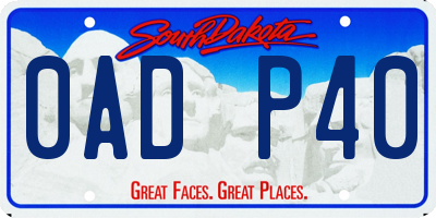 SD license plate 0ADP40