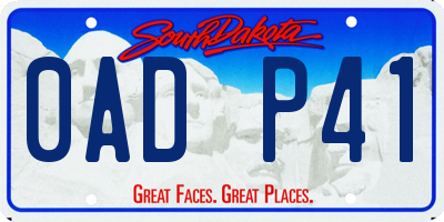 SD license plate 0ADP41