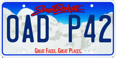 SD license plate 0ADP42