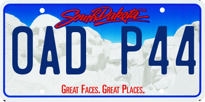 SD license plate 0ADP44