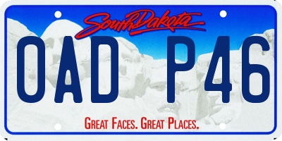 SD license plate 0ADP46