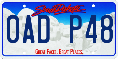 SD license plate 0ADP48