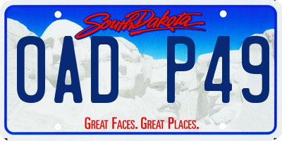 SD license plate 0ADP49