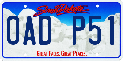 SD license plate 0ADP51