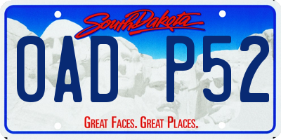 SD license plate 0ADP52