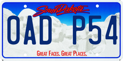 SD license plate 0ADP54