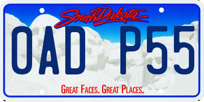 SD license plate 0ADP55