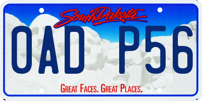 SD license plate 0ADP56