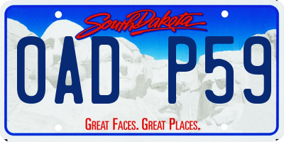 SD license plate 0ADP59