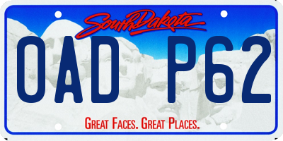 SD license plate 0ADP62