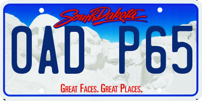 SD license plate 0ADP65