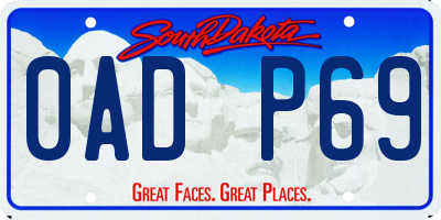 SD license plate 0ADP69