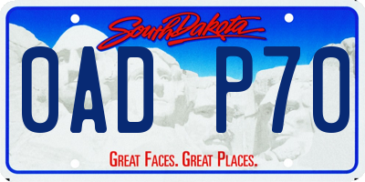 SD license plate 0ADP70