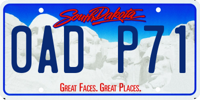 SD license plate 0ADP71