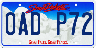 SD license plate 0ADP72