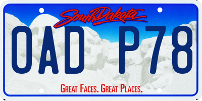 SD license plate 0ADP78