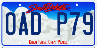 SD license plate 0ADP79