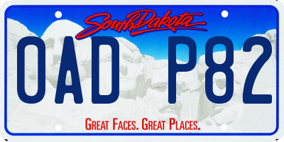 SD license plate 0ADP82