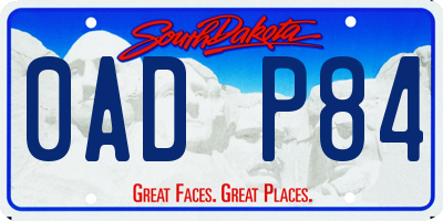 SD license plate 0ADP84