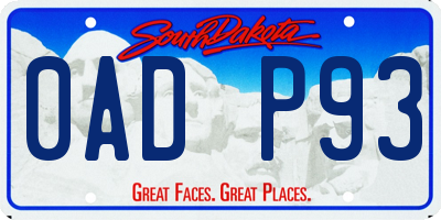 SD license plate 0ADP93