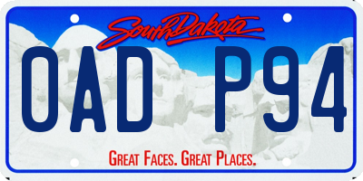 SD license plate 0ADP94