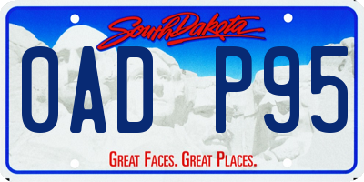 SD license plate 0ADP95