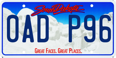 SD license plate 0ADP96