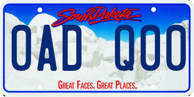 SD license plate 0ADQ00