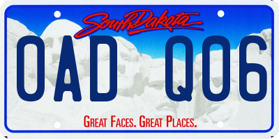 SD license plate 0ADQ06