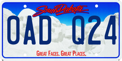 SD license plate 0ADQ24