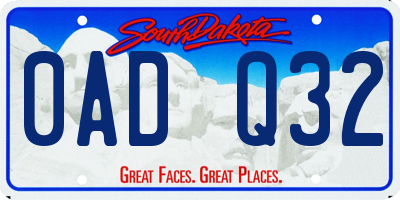 SD license plate 0ADQ32