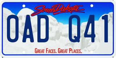 SD license plate 0ADQ41