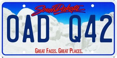 SD license plate 0ADQ42