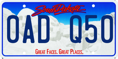 SD license plate 0ADQ50