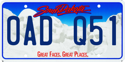 SD license plate 0ADQ51