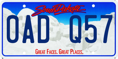 SD license plate 0ADQ57